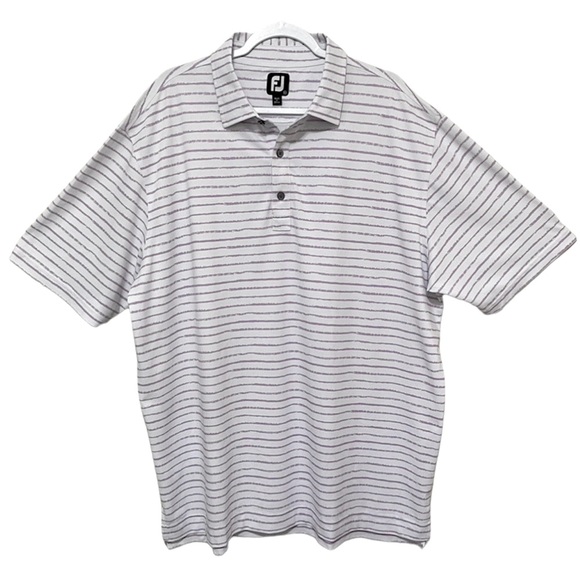 FootJoy Other - FootJoy Performance Golf Polo Chalk Line Print Athleisure Preppy Sporty Men 2XL